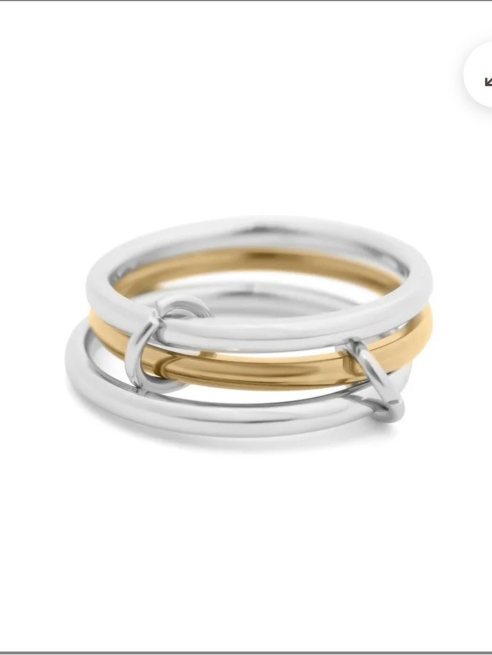 18K Gold PVD Mixed Metal Stackable Ring - Silver & Gold